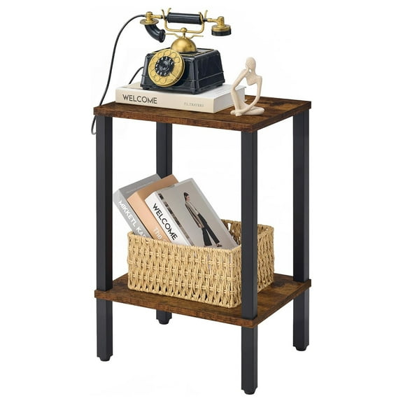 axGear End Table 2 Tier Bedside Nightstand Sofa Side Table Living Room Tea Table