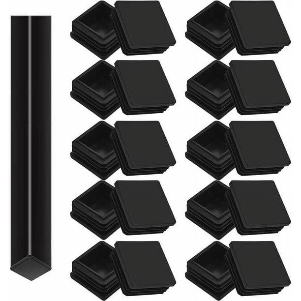 Protección de tapa de extremo para tubos cuadrados, tapas de extremo de tubos y tuberías Tapas de extremo de poste de tubo de alta resistencia para una amplia aplicación, tapones negros duraderos a