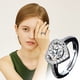 thumbnail image 2 of Promesa de compromiso de plata Solitario Anillo Redondo con Platinums Deshierbe Chapado Moissanite Hecho Imitación 925 Anillo para Mujeres Anillos, 2 of 5