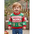 thumbnail image 6 of RUINIXCW Toddler Baby Baby Girl Boy Christmas Ugly Sweater Fall Winter Xmas Knit Sweaters Infant Girl Boy Reindeer Long Sleeve Jumper Pullover Tops, 6 of 10