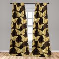 thumbnail image 4 of Ambesonne Vintage Spring Curtains, Butterfly Spring Art, Pair of 28"x84", Mustard Brown, 4 of 5