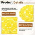thumbnail image 3 of Uxcell Crochet Doilies, 22" x 10" Handmade Crochet Table Placemats Oval Lace Doilies 3 Flowers Pattern Cotton Coaster for Wedding Party Decoration, Yellow, 3 of 6