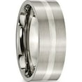 thumbnail image 4 of Titanium/Ss Titanium Brushed With Sterling Silver Inlay 8mm Flat Band (Size 12) Made In China tb207-12, 4 of 5