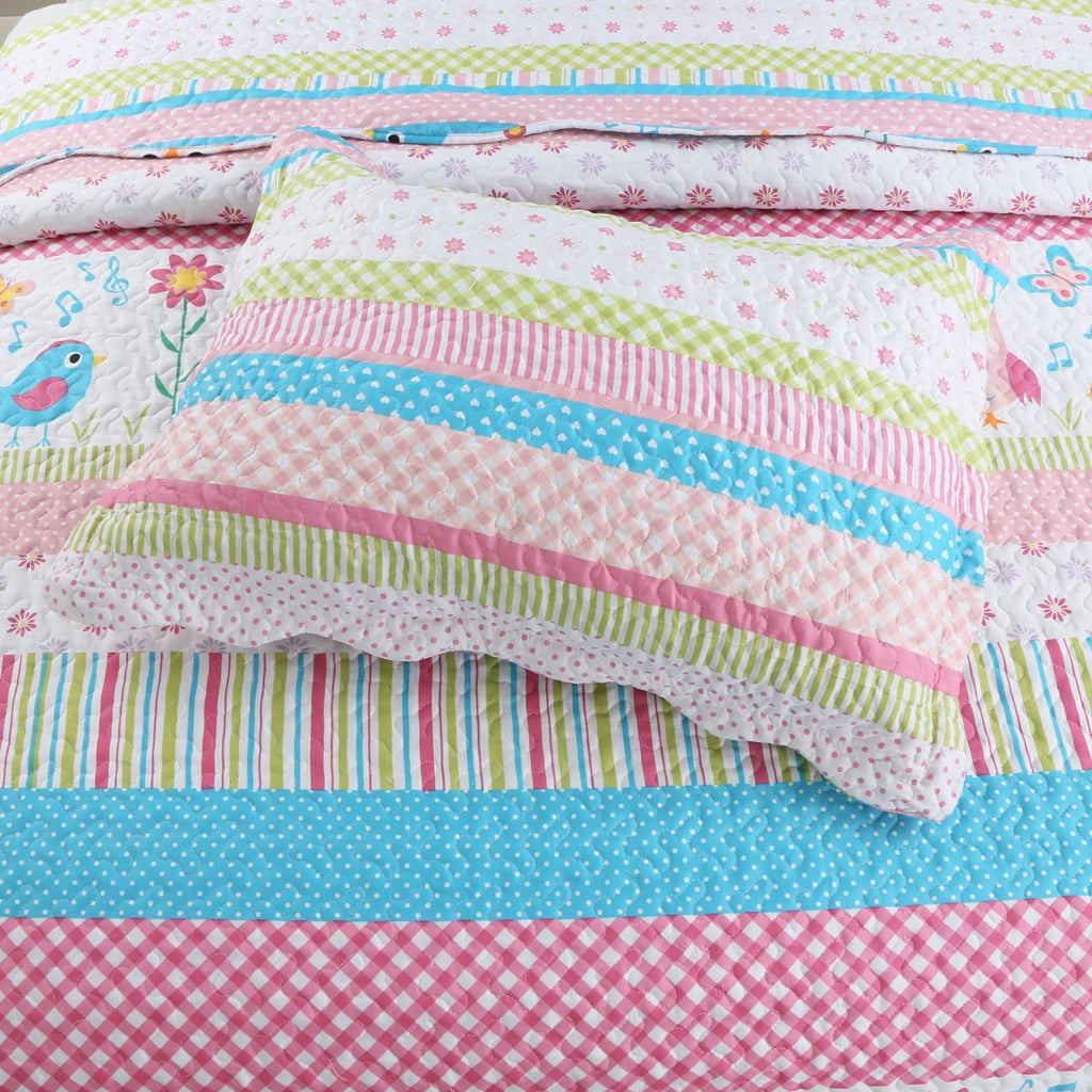 MarCielo 2 Piece Kids Bedspread Quilts Set Throw Blanket for Teens Boys Girls Bed Printed Bedding Coverlet, Twin Size, A73 Quilt (Twin)