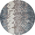 thumbnail image 1 of 841864116915 Tapis d'Art 5 Pi. Collection Titanium Mosaïque Tapis Rond Tissé, Aqua, 1 of 1