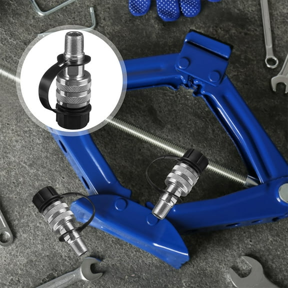 Hydraulic Quick Coupler Replacement Set with Dust Caps Included, 2 Pieces 3/8 Inch for Pipe Connections