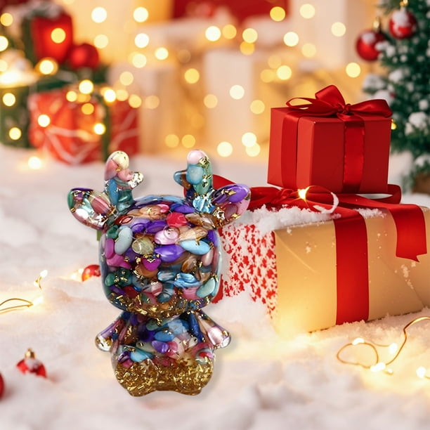 Figuras de ciervo de resina para decoración navideña. Adornos navideños de ciervo para escritorio, ideales para muebles de TV, mesas de centro, entradas de oficinas y estanterías. Decoración para árbo