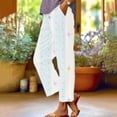 thumbnail image 2 of Bovemsi Wide Leg Pants Woman Women's Spring And Summer Casual 3D Printed Back Pocket Cotton Linen Travel Pants, 2 of 9