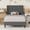 Dark Gray, variant on 4 EVER WINNER Twin bed frame, Chenille Fabric Upholstered Platform Bed with Headboard, White Twin Size Bed Frame, White
