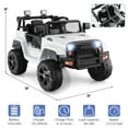thumbnail image 2 of Gymax 12V Kids Ride On Truck Car Electric Vehicle Remote w/ Music & Light White, 2 of 9