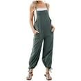 thumbnail image 1 of Timegard Rompers for Women Adjustable Spaghetti Strap Cinch Bottom Baggy Overalls Casual Jumpsuit with Pockets, 1 of 5