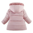 thumbnail image 4 of KAUOD Girls Winter Padded Puffer Coats Zip up Waterproof down Jackets Kids Fleece Hood Snow Ski Parka Coats with Pockets, 4 of 5