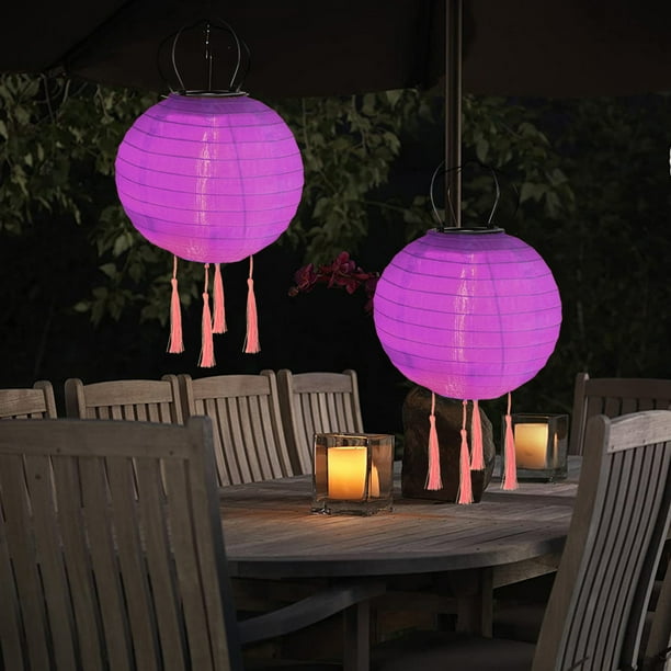 Lámpara Lámpara de farol de nailon solar, impermeable, luz colgante, decoración de festival (rosa) Ndcxsfigh Nuevos Originales