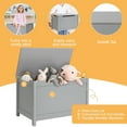 thumbnail image 6 of Kids Toy Chest, Wooden Storage Box Organizer with Seating Bench, Safety Hinged Lid and Large Storage Space, Boys and Girls Wooden Storage Chest Cabinet, for Living Room, Bedroom, Playroom, Gray, D1023, 6 of 10