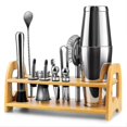 thumbnail image 1 of Ensemble Shaker à Cocktail, 13 Pcs en Acier Inoxydable Boston Shaker, avec Pot Shaker, Mixeur Doseur, Cuillère, Verseur, Mixeur, Passoire, Pinces, Liège, Liège, 1 of 2