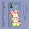 thumbnail image 3 of Mickey Minnie Pink For Samsung Galaxy A73 A53 A33 A52 A32 A22 A71 A51 A21S A03S A50 4G 5G Liquid Left Rope Phone Case, 3 of 5