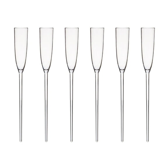 6Oz Plastic Floating Champagne Flutes/Glasses for Pool and Party 6Pcs