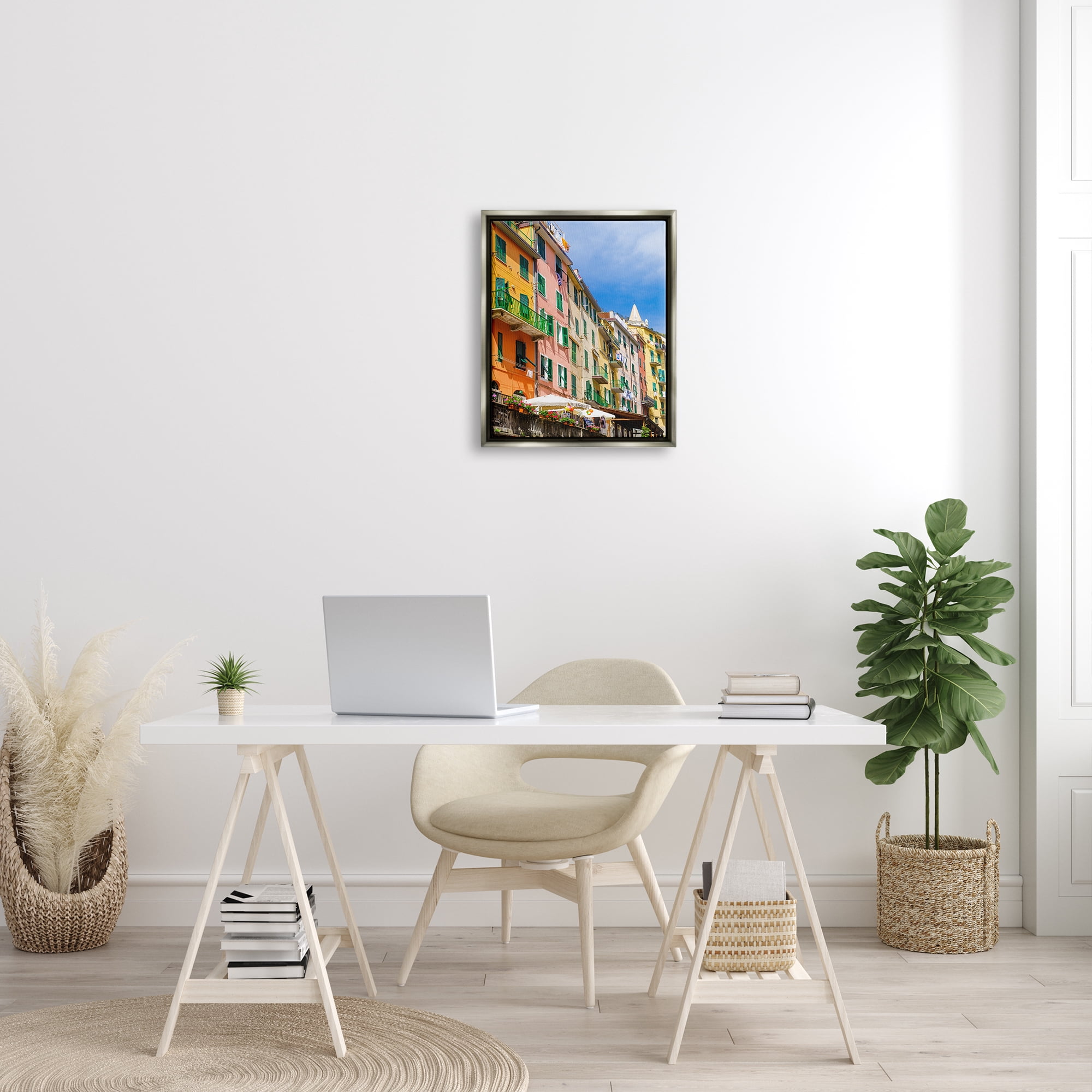 Stupell Urban Neighborhood Architecture Buildings Town & City Photography Gray Floater Framed Art Print Wall Art