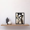 thumbnail image 2 of Women Dancing Abstract Pattern Dress Beige Black Silhouettes Body Line Artwork Framed Wall Art Print A4, 2 of 4
