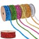 thumbnail image 2 of Xiao Hua 2 rollos de 10 yardas de cinta decorativa para árbol de Navidad, con purpurina, para colgar en bodas, cumpleaños, fiestas de Año Nuevo, decoración del hogar, color naranja., 2 of 5