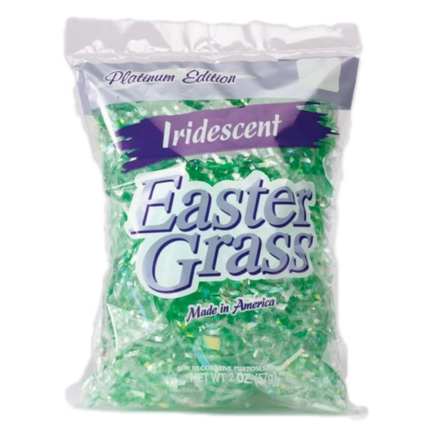 Iridescent Color Easter Grass Spring Shred 2 oz Gift Basket Fill, Green