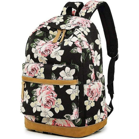 School backpack girl teenager, school bag flower backpack for women (big flower)