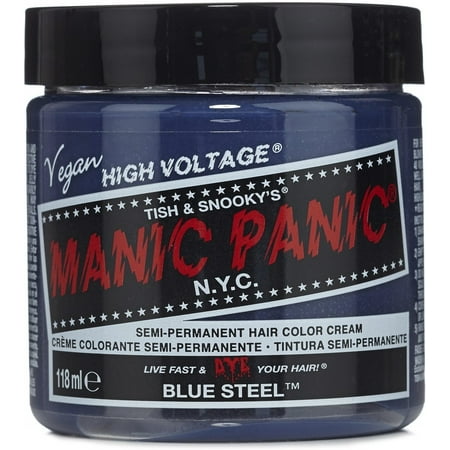 Manic Panic Semi-Permament Haircolor, Blue Steel 4 oz