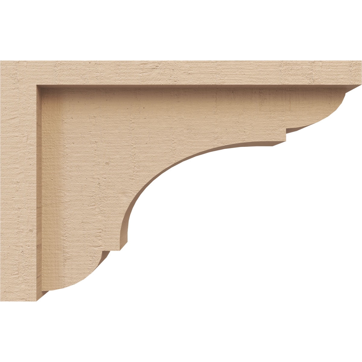 3"W x 9"D x 6"H Classic Bryant Rough Cedar Woodgrain TimberThane Corbel, Primed Tan