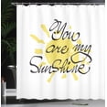thumbnail image 4 of Ambesonne White Shower Curtain, Valentines Sun Romance, 69"Wx84"L, Yellow Charcoal Grey, 4 of 5