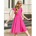 thumbnail image 5 of Arshiner Pink Dress for Girls Summer Tie Back Formal Party Wedding Guest Dresses Size 10, 5 of 5