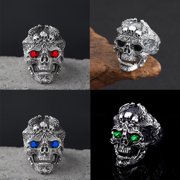 Aellinatey Skull Shaped Adjustable Rings Alloy Material Finger Rings Gift for Women Man
