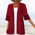 thumbnail image 2 of Dyegold 3/4 Sleeve Cardigan For Women Lightweight Linen Cotton Summer Cardigans Casual Loose Open Front Thin Sweaters Jacket, 2 of 5