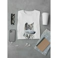 thumbnail image 3 of Wolf Vector Image Design Men White T-Shirt, Male Large, 3 of 4