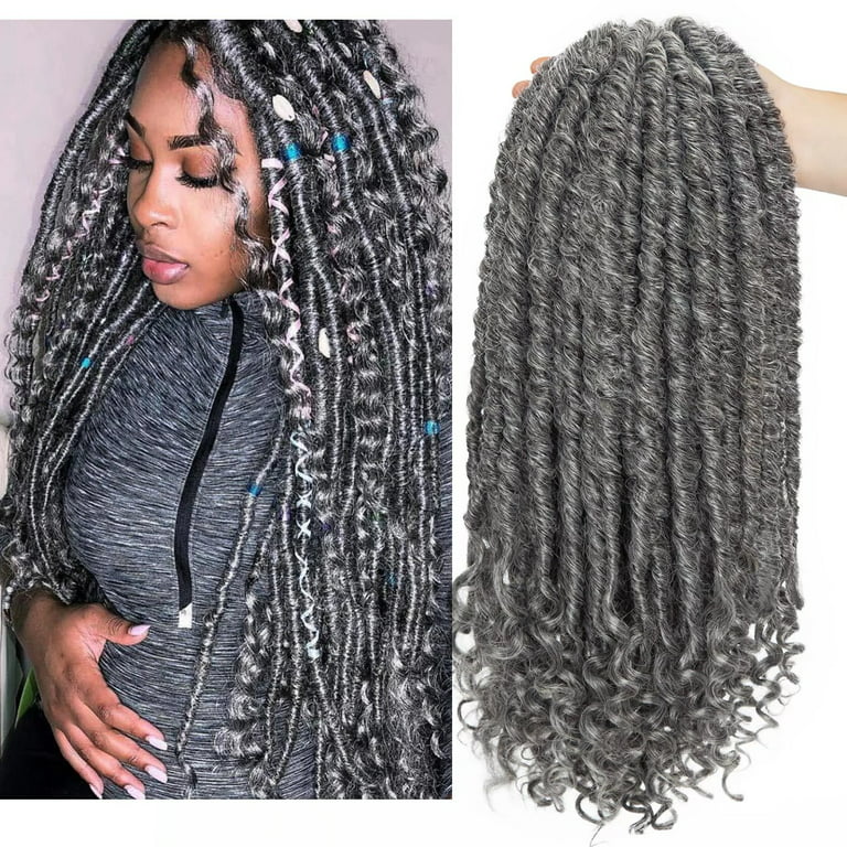 Ombre Grey Blonde Faux Locs Crochet Hair Braiding Extensions for Women  Synthetic