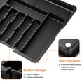 thumbnail image 6 of Expandable Silverware Organizer, Large Utensil Drawer Tray with 2 Knife Holders, 9 Slots, Non-Slip Base, Adjustable 13.2-22"W x 14.5-19"D, Black, 6 of 7