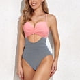 thumbnail image 4 of Traje de baño cómodo de color sólido para mujer Traje de baño de cintura alta OAVQHLG3B Store lin121212, 4 of 4