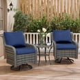 thumbnail image 3 of AOODOR Outdoor Chair Cushions Set, 25"x25", Water Resistant Outdoor Deep Seat Cushions with Handle & Adjustable Straps, Navy Blue, 3 of 8