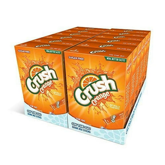 Crush, Orange Powder Drink 72 sticks) Sugar Free & Delicious, flavored water beverages