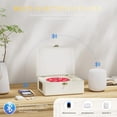 thumbnail image 4 of Reproductor de CD Recargable de Cuero con Altavoces y Transmisor Bluetooth en Color Blanco para Decoración del Hogar y Regalos Festivos, 4 of 7
