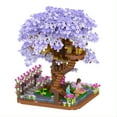 thumbnail image 4 of Purple Sakura Tree House Building Block, Cherry Blossom Model Building Blocks DIY Toys For Children Toy For Gift, 4 of 4