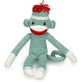 thumbnail image 2 of Made by Aliens Adorable Green Sock Monkey, The Original Traditional Hand Knitted Stuffed Animal Toy Gift-for Babies, Teens, Girls and Boys Baby Doll Present Puppet 20 Inches, 2 of 6