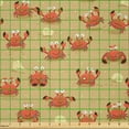 thumbnail image 2 of Ambesonne Crabs Fabric by the Yard Microfiber, Playful Fauna on Beach, 10 Yards, Pale Brown Orange, 2 of 2