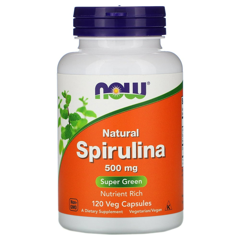 NOW Foods Natural Spirulina 500 mg. 120 Vegetable Capsule(s)