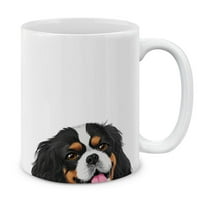 MUGBREW 11 Oz Ceramic Tea Cup Coffee Mug, Animal Tricolor Cavalier King Charles Spaniel Dog