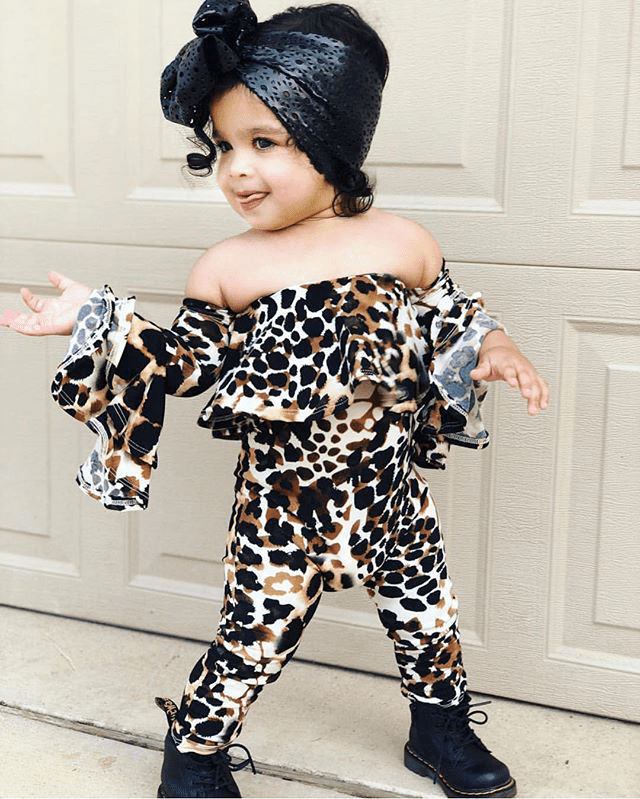 leopard long sleeve jumpsuit