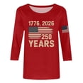 thumbnail image 4 of CUZIBR Patriotic Graphic T Shirt For Women 4Th Of July Long Sleeve Crewneck Holiday Casual Comfortable Tee Summer Fall Basic Layering 250 Years Celebration Anniversary Shirts Top,Red,M, 4 of 4