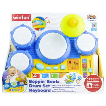 Winfun: Boppin' Beats Drum Set Keyboard - Lights & Sounds Toy, Children's Colorful Instrument, 4 Modes of Play, Demo Songs, Toddler & Kids Ages 18mo 
