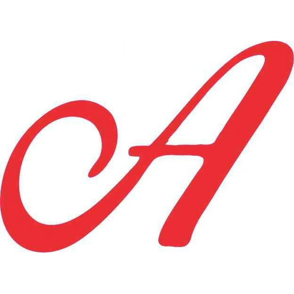 4in x 3in Red Cursive A Monogram Sticker Vinyl Truck Window Car Stickers