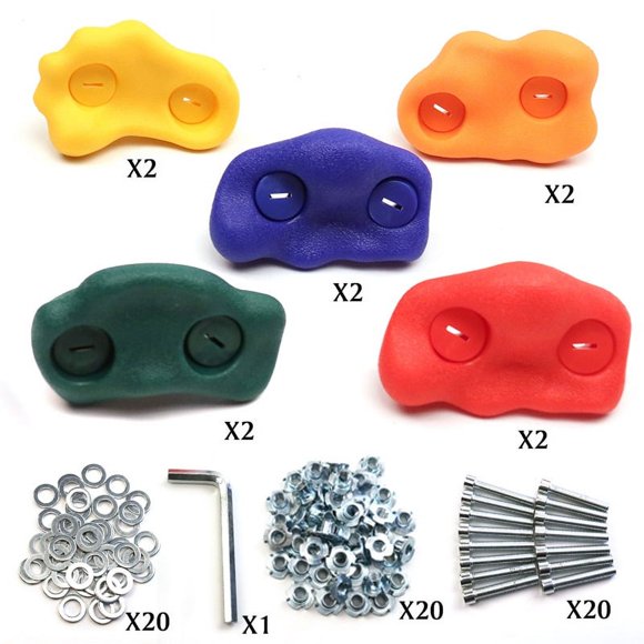 10pcs Climbing sockets, climbing handles for climbing walls, colored climbing rocks for game towers with screws, indoor and outdoor