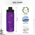 thumbnail image 3 of Goofa Purple Glitter Print 18oz Sports Insulated Kettle With Straw Water Bottle Sports Water Bottle For Running Hiking Cycling Climbing Mans Womans, 3 of 7